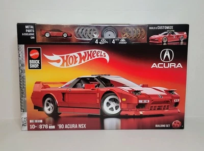 Mattel Brick Shop Hot Wheels Elite Series ’90 Acura NSX Building Toy NEW SEALED - Image 1 of 4