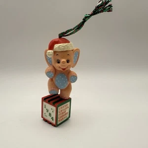 Primer adorno de Navidad elefante vintage 1984 nietos Enesco - Imagen 1 de 8