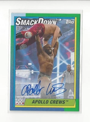 2021 Topps Heritage WWE Green Apollo Crews AUTOGRAPH /99 - Image 1 of 2