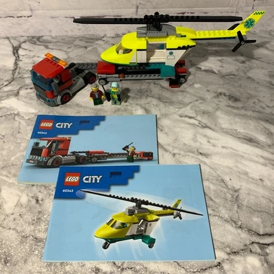 Lego 60343 City Rescue Helicopter Transport. Complete Retired Set. - Image 1 of 4