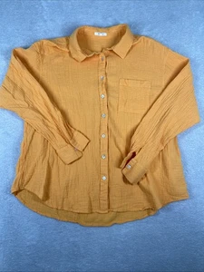 Maurices double gauze orange button up Shirt Women's XXL 2XL Beachy Coastal Covr - Picture 1 of 9