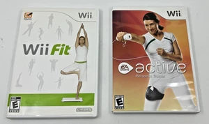 Nintendo Wiif fit and Nintendo Wii Active video game bundle lot - TESTED - - Picture 1 of 3