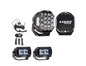 Kings 9" Lethal Pro Driving Lights+ harness + 2x 3.3" Work light + Rear Harness - Picture 1 of 12