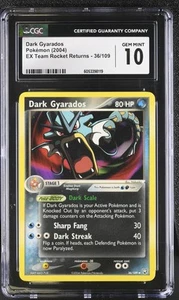 CGC 10 GEM MINT Dark Gyarados EX Team Rocket Returns 36/109 Pokemon Card psa - Picture 1 of 2