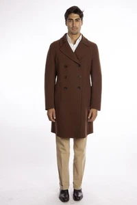 $2640 BELVEST REVERSIBLE Brown / Green Wool Coat DB 40 US / 50 EU Drop 8R  - Picture 1 of 7