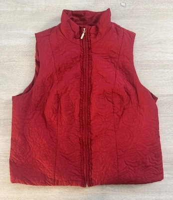 CHARTER CLUB Red QUILTED Packable Puffer Vest Jacket FULL ZIP Women’s PLUS 2X - Image 1 of 4