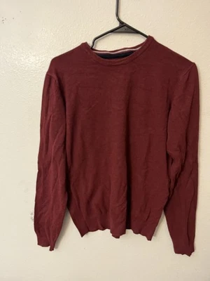 Buffalo David Bitton 毛衣男式中号红色针织长袖套衫 — 第 1/4 张图片