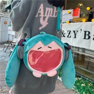 Hatsune Miku Shoulder Bag New Backpack Cute Anime Girl Plush Cartoon Kawaii Knap - Picture 1 of 7
