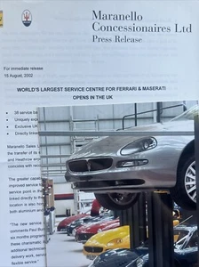 Maranello Maserati Ferrari Sports Car Press Sales Info Brochure Sheets Frameable - Picture 1 of 4