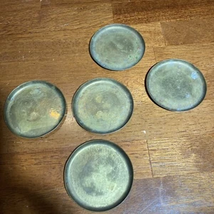 Lot of 5 Brass Black Starr Gorham Table Coasters Made in Germany - Picture 1 of 7