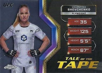 2024 Topps Chrome UFC #TFT-29 Valentina Shevchenko Tale of the Tape Refractor - Image 1 of 2