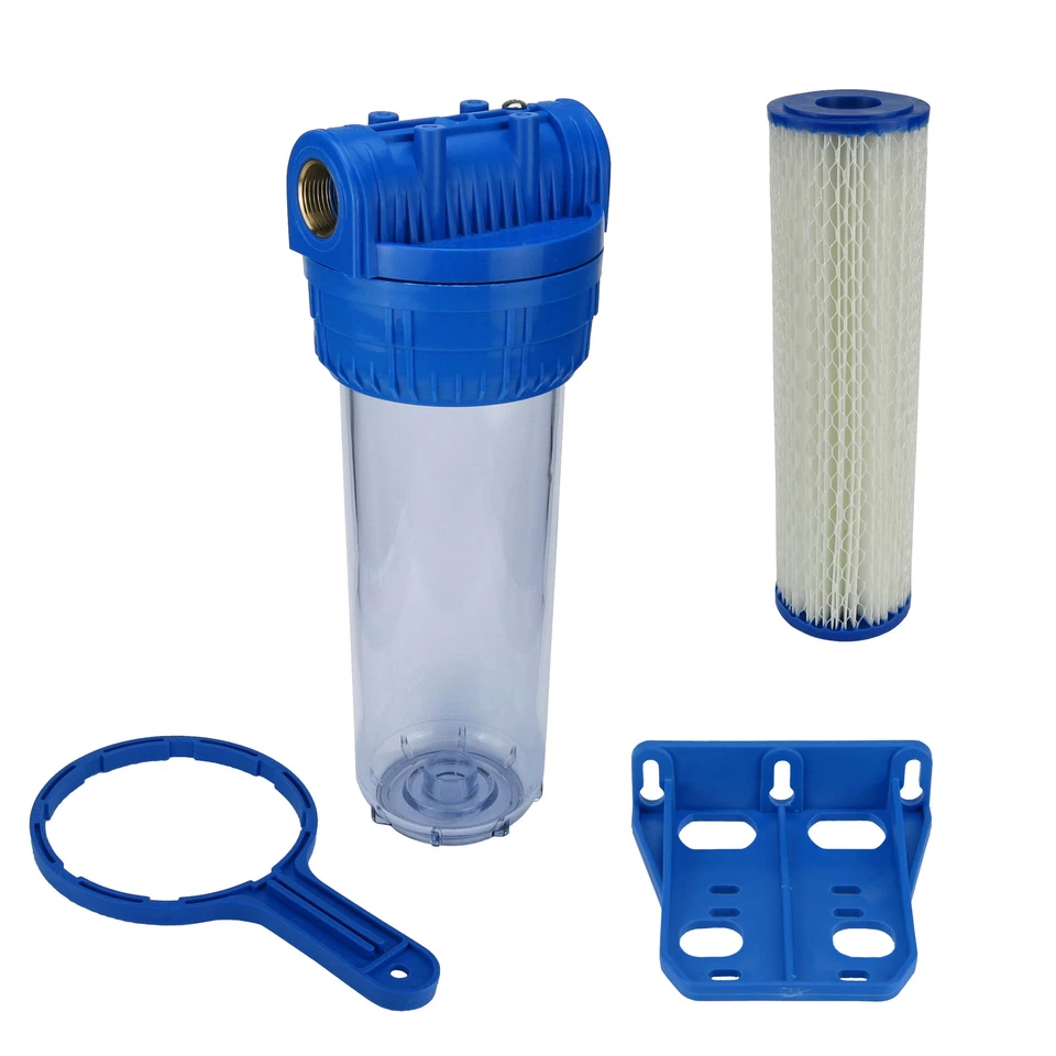 Wasser Filtergehäuse 10" 3-teilig 3/4" IG Messing Vorfilter Pool + Fächerfilter - Bild 1 von 1