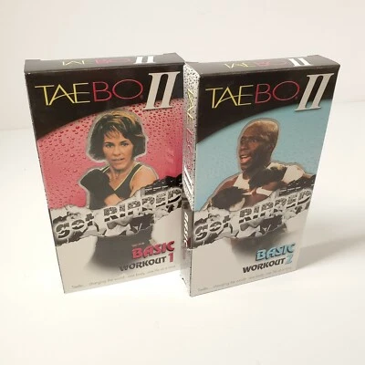 VHS TAE BO II Basic Workout 1 and 2 Billy Blanks “Get Ripped” TaeBo 2 fitness - Image 1 of 4