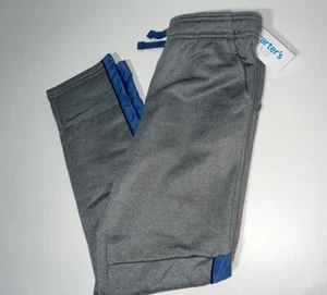 NWT! Carter’s Kid’s Gray Elastic Waist Sweatpants Blue Stripes Down Side 8 $30 - Picture 1 of 4