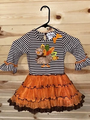 Редкие издания платье на День благодарения индейка девочек размер 24 М тюль балетная юбка аппликация - Изображение 1 из 4