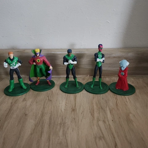 Green Lantern 5 Piece  Figures On Stands Set DC Comics 2000 See Pictures Cover
