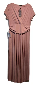 Koh Koh Dusty Pink Short Sleeve Maxi Dress Size 2X NWT  - Picture 1 of 4
