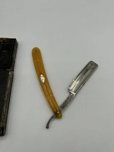 VintageStraight Razor with Case Solingen With Pearl Inlay. Has Box Xtra Hollow - Picture 1 of 11