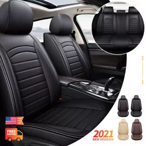 Leather Seat Covers Full Set 5-Sits Front & Rear Cushion Accessories For TOYOTA - Picture 1 of 20