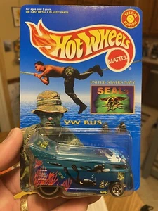 HOT WHEELS 1998 M & D TOYS SPECIAL EDITION US NAVY SEALS VOLKSWAGEN DRAG BUS MOC - Picture 1 of 12