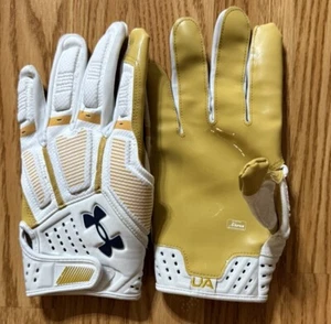 NOTRE DAME FOOTBALL 2024 TEAM ISSUED UNDER ARMOUR GLOVES LARGE - Picture 1 of 3