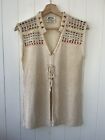 Vintage 70s Knit Vest With Beads And Embroidery Size M 12