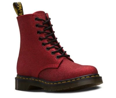 Dr Martens 8 Agujero 1460 Pascal PU Rojo Brillante 24839602 Classic Doc - Imagen 1 de 4