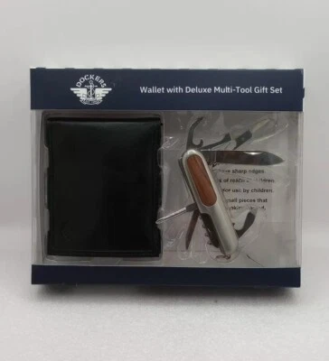 *NEW* Dockers Genuine Leather ID Flip Bi-fold Wallet w/ Multi Tool Pocket Knife - Image 1 of 4