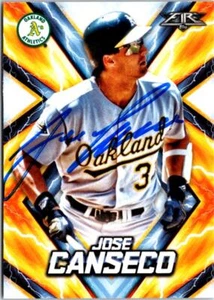 Jose Canseco autographed Baseball Card (Oakland Athletics) 2017 Topps Fire #95 - Picture 1 of 1