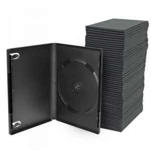 CUSTODIA DVD IN PLASTICA NERA CON FOLDER PER COPERTINA - 10 pezzi - Foto 1 di 1