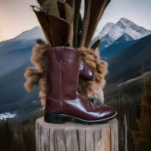 Justin Diamond J Herren Cowboystiefel Stil 3037 Gr. 9D Burgund EUC - Bild 1 von 13