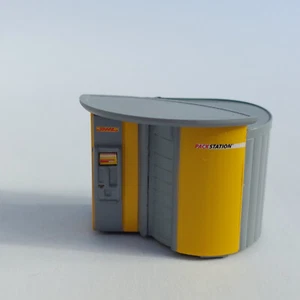 Post DHL Packstation Miniaturmodell für Modellbahn rund 1:87 / H0 ✅✅✅ - Bild 1 von 5