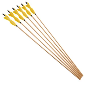 6Pcs 31" Archery Wooden Arrows OD 8mm Turkey Feather Bow Hunting Shooting - Picture 1 of 17