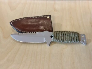 Benchmade Fixed Blade Adamas 375 Combat Knife With Custom Leather Sheath - Picture 1 of 13