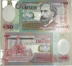 URUGUAY - 50 PESOS - W 102(1) SERIE A - 2020 - GEMMA UNC - POLIMERO - Foto 1 di 1