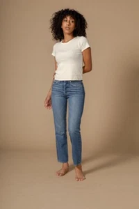 Pantalones de mezclilla Edwin 100 % algodón nuevos con etiquetas CAI rectos lavado lumineer para mujer talla 27 - Imagen 1 de 10