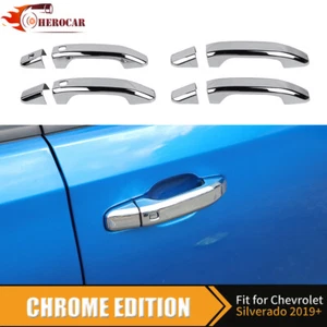 4PCS Chrome Door Handle Guards Covers For Chevy Silverado 2019+ Colorado 2023+ - Picture 1 of 9