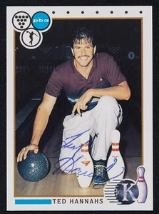 Ted Hannahs Signed 1990 Kingpins Bowling Card #60 -PBA Bowler Auto - Picture 1 of 2