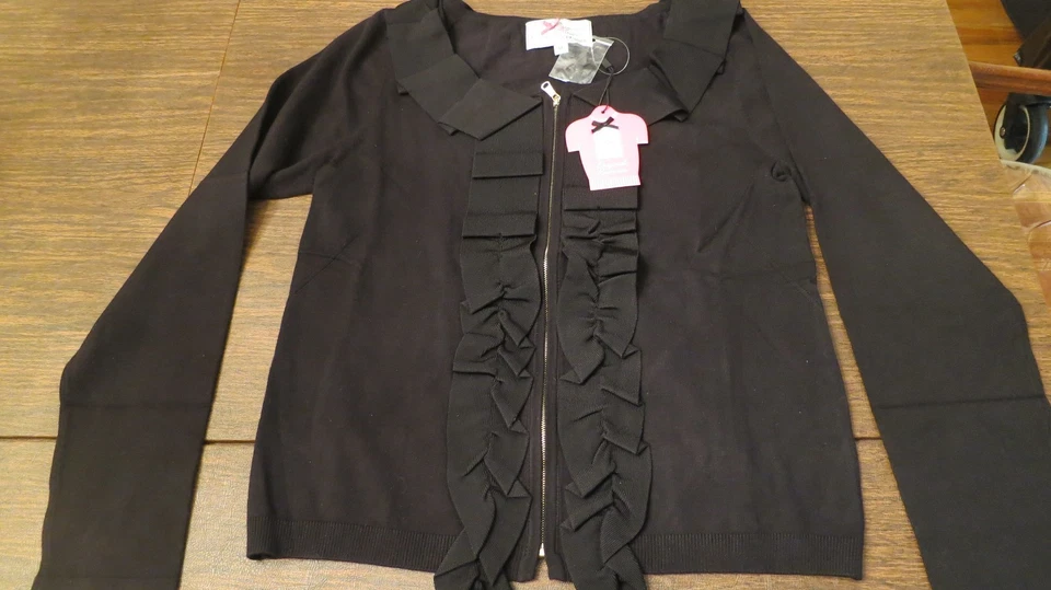 NUEVO CON ETIQUETAS HERMOSO MUJER YOANA BARASCHI CÁRDIGAN NEGRO SÓLIDO PRENDAS DE PUNTO ORIGINALES TALLA M Foto 1 de 1