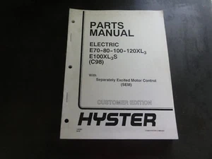 Hyster E70 E80 E100 E120XL3 E100XL3S Elektro Teile Handbuch (C98) 1483861 - Bild 1 von 7
