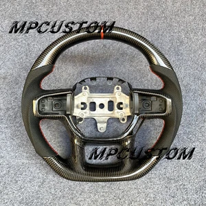 Real Carbon Fiber Steering Wheel Fit For Dodge Ram 1500 2500 3500 2019-2025 - Picture 1 of 9