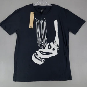 New Ksubi Misterfit Cotton Graphic T-Shirt Aged Black Size XL Melted Face Misfit - Picture 1 of 7