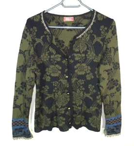 Damen Pullover OLEANA Strickjacke gr. S Wolle/Seide Blumen Mehrfarbig - Bild 1 von 7