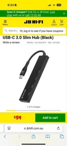 Bonelk Long-Life USB-C to 4 Port USB-C 3.0 Slim Hub (Black) - Picture 1 of 3