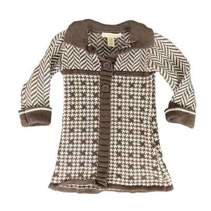Baby Pullover Kleid 24 Monate Kleinkind Mädchen Strick Winter Outfit braun kuschelig warm - Bild 1 von 9