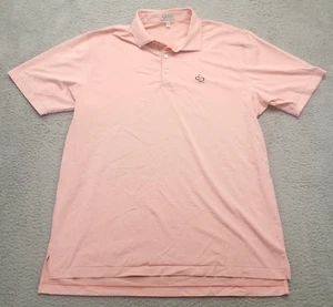 Peter Millar Summer Comfort Herren XL Poloshirt rosa weiß gestreift Golf CR Schläger - Bild 1 von 8