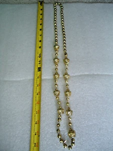 Vintage Gold Farbe Perlen Kugeln Mode Halskette - Bild 1 von 3