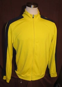 Ideology Mens Zip Track Jacket, Polyester, Yellow, Navy, Size L, New, Reg $35 - Picture 1 of 7