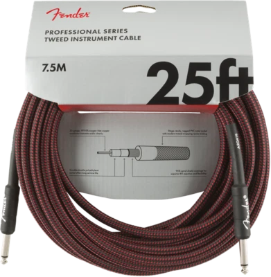 Cable de instrumento Fender® serie profesional de 25' tweed rojo #0990820070 - 25 pies Foto 1 de 4