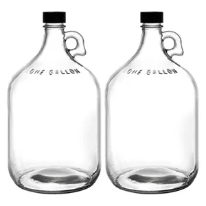 2X 3.8L (1 Gallon) Glass Demijohn Carboy Bottle Scew Top Wine Spirits Mead - Picture 1 of 5